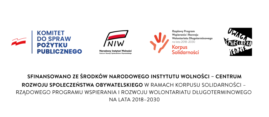 Minigranty współfinansowano ze środków Narodowego Instytutu Wolności – Centrum Rozwoju Społeczeństwa Obywatelskiego w ramach Korpusu Solidarności – Rządowego Programu Wspierania i Rozwoju Wolontariatu długoterminowego na lata 2018 - 2030.